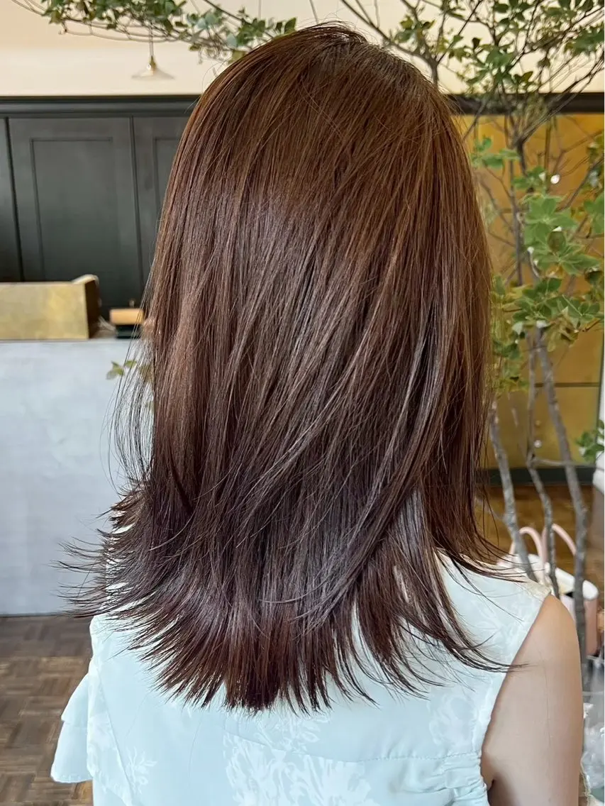 ロング カラー 杉村 南海のヘアスタイル