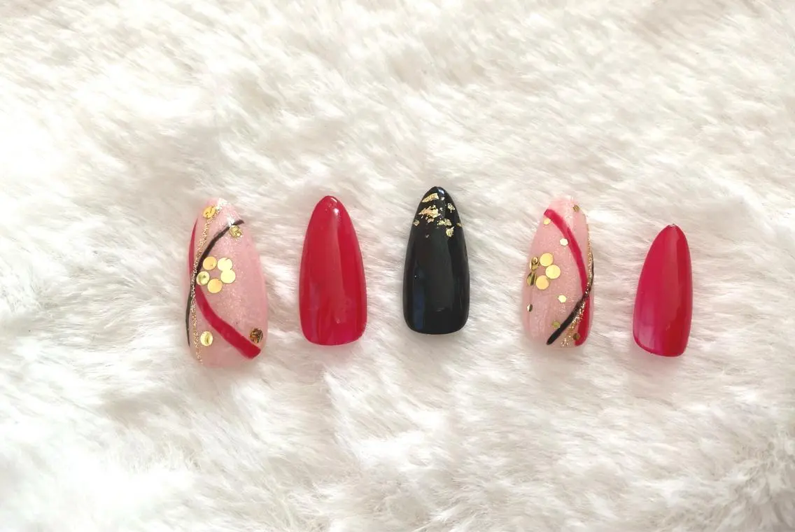 カラー ネイル 成人式 ハンドネイル nailsalon Mimilyのネイルデザイン