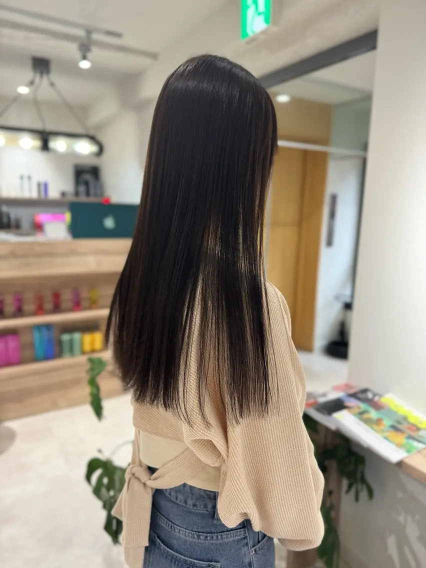【朝のお手入れ楽チン*】カット+コスメ縮毛矯正+PPT トリートメント¥14000の写真