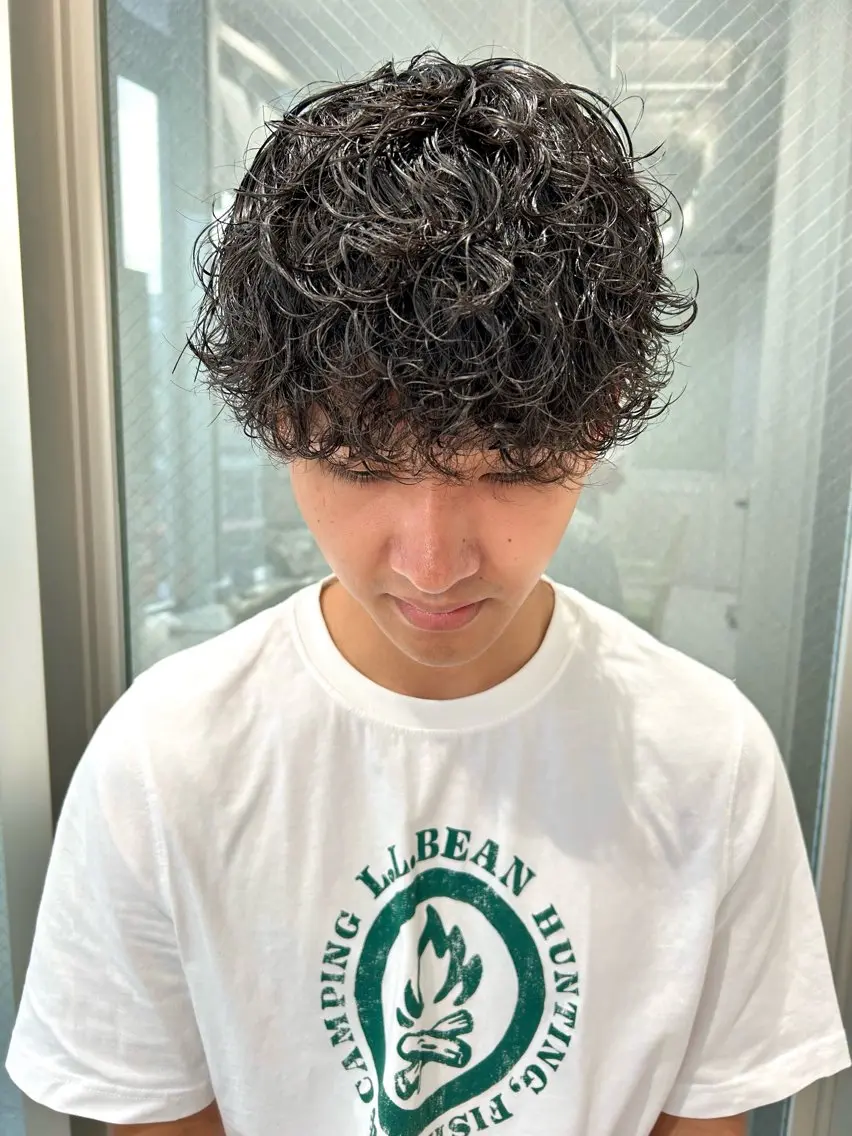 ミディアム パーマ メンズ メンズ特化❤️‍🔥 パーマ職人江口佳乃のヘアスタイル