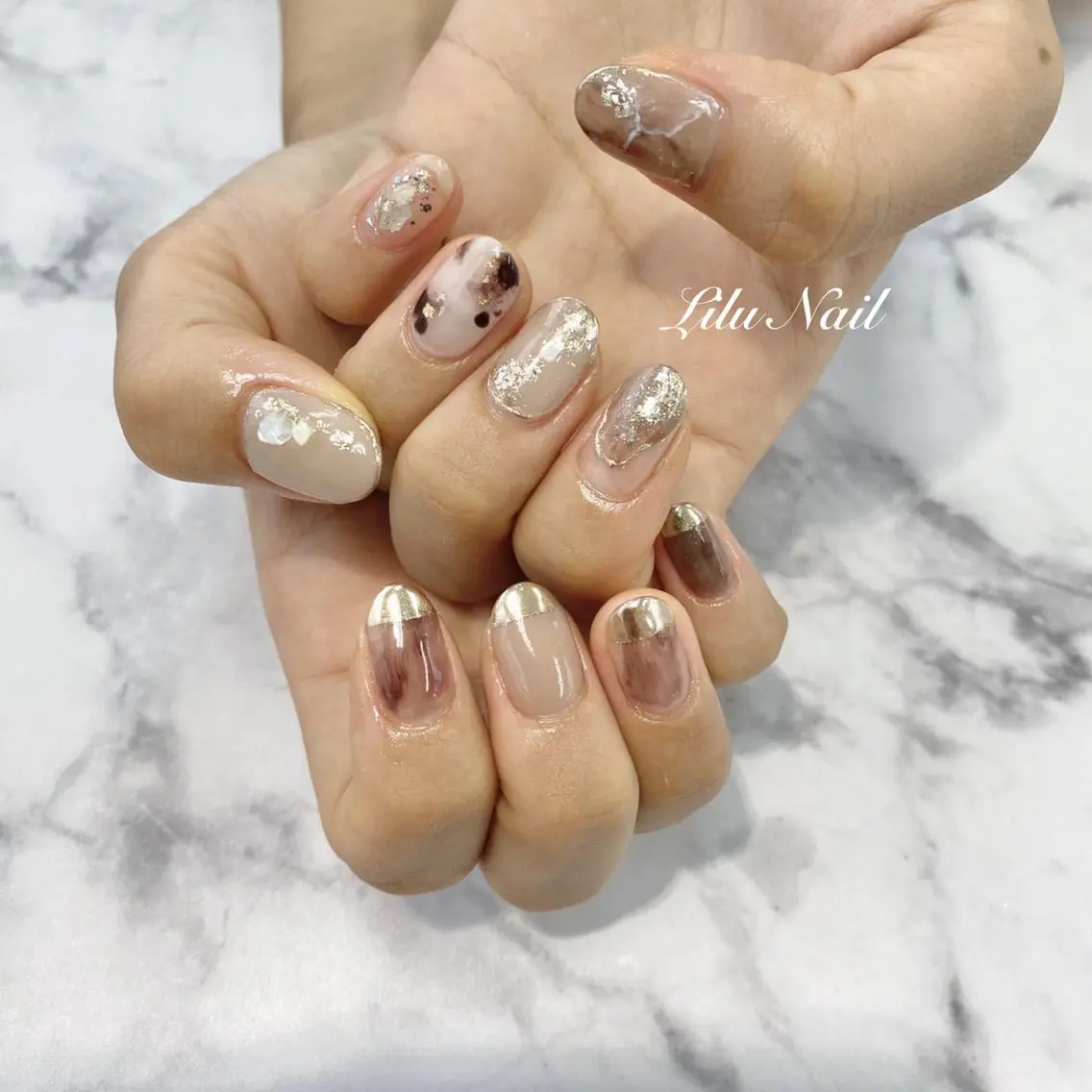 ネイル ニュアンスネイル モチの良さ◉ フィルインネイル♡のネイルデザイン