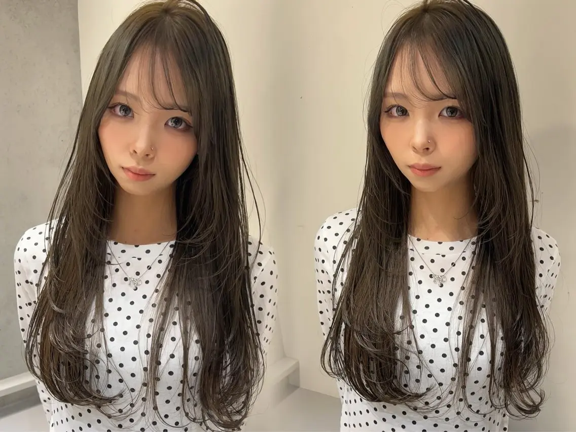 ロング カラー ブリーチ 透明感カラー ブリーチなしカラー ayaka🫧 梅田ダブルカラーのヘアスタイル