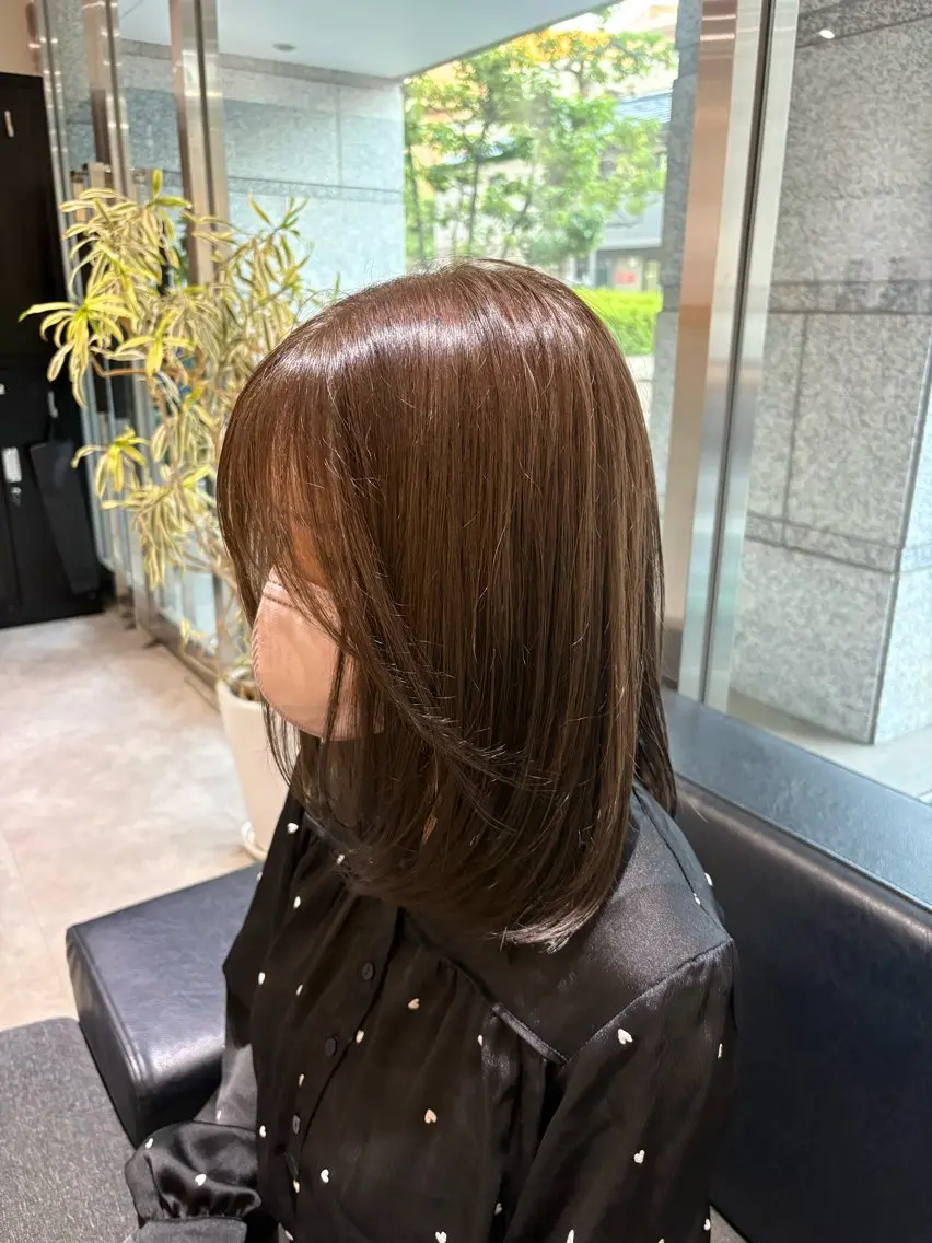 カラー ヘアカラー トリートメント 🌿ボブ/美髪矯正/ 艶カラー/Rukiのヘアスタイル