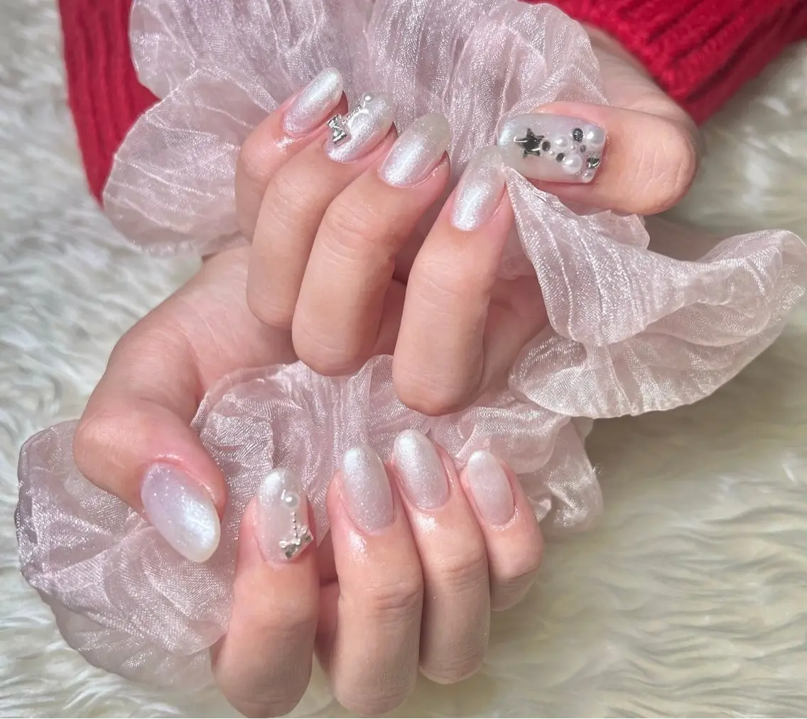 ネイル 長さ出し フレンチネイル ジェルネイル グラデーション ハート ハンドネイル Nail&eye Belire 新宿のネイルデザイン