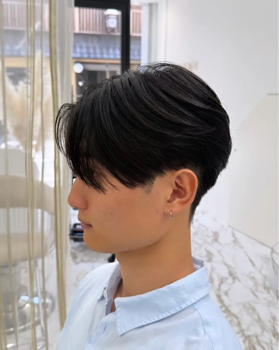 メンズ センターパート yuna ハイトーン メンズカットのヘアスタイル