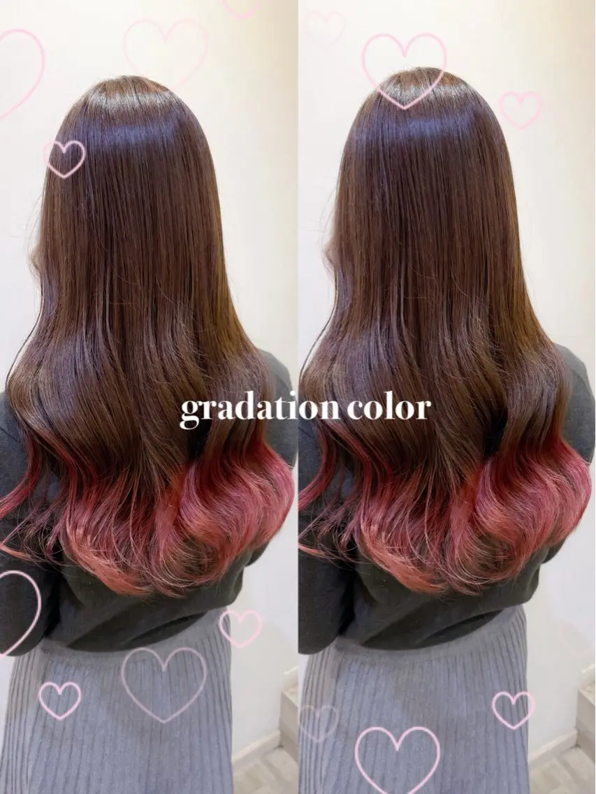 ロング カラー グラデーションカラー ヘアカラー トリートメント 横浜🍒ルーツカラー エクステ／RIEのヘアスタイル