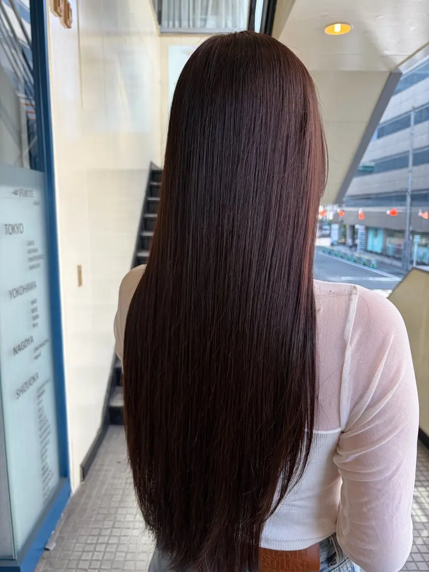 ロング カラー ブラウンカラー ヘアカラー トリートメント ホナミ🤎ハイトーン /艶カラー/アレンジのヘアスタイル