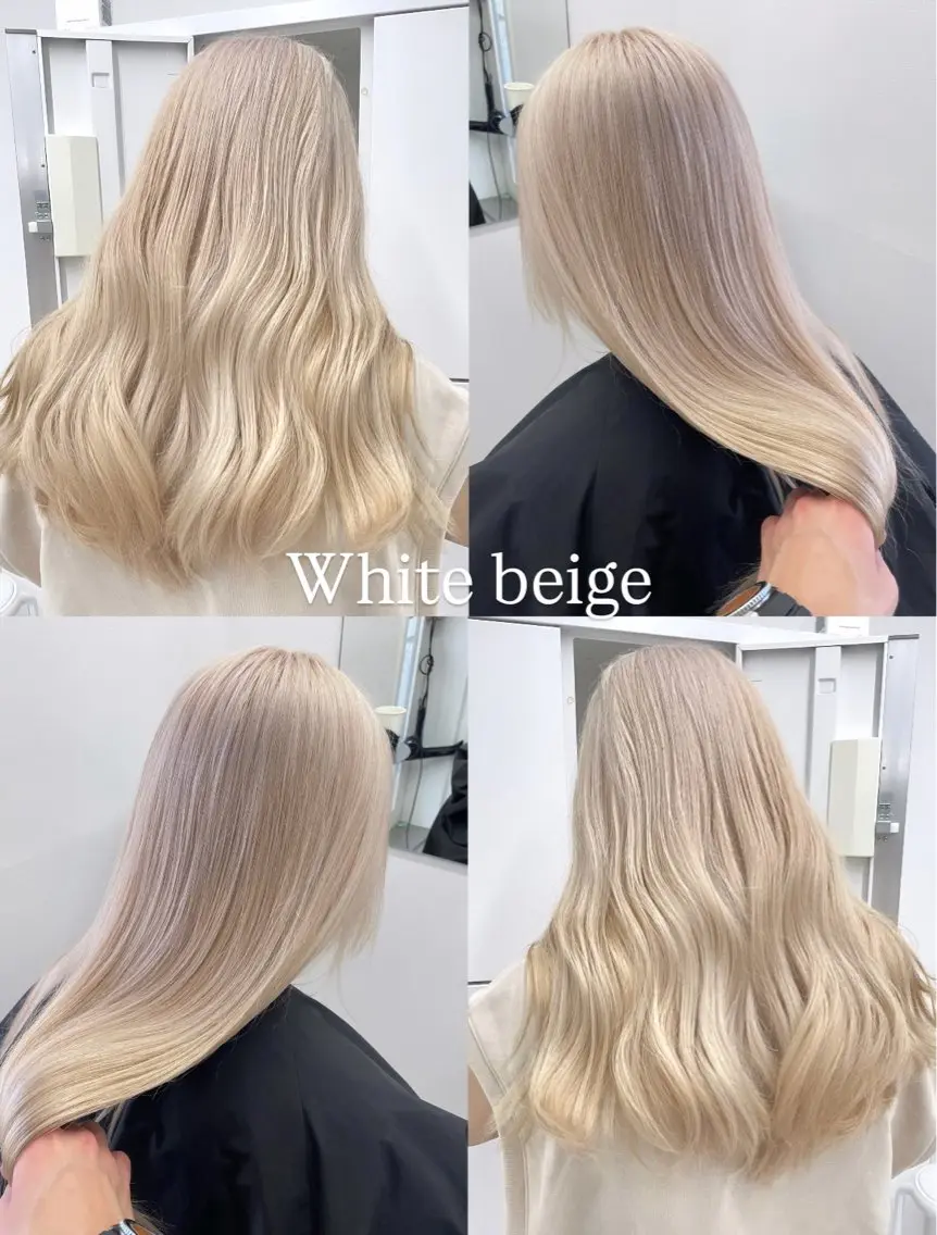 ロング カラー ヘアアレンジ ベージュカラー ブリーチ ホワイトベージュ ヘアカラー トリートメント 🎗秋山勇/ GEAR.代表のヘアスタイル