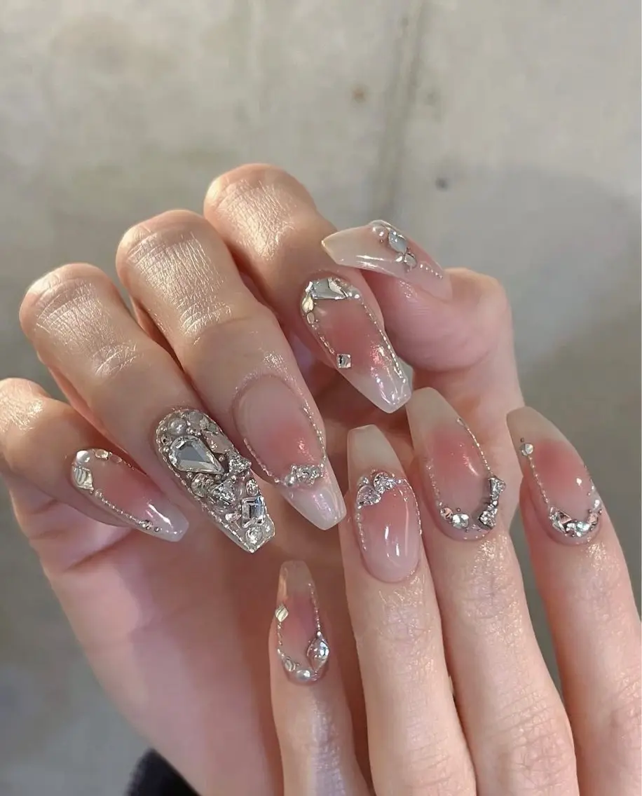 ネイル アートネイル オーロラネイル ブルー チークネイル フットネイル ハンドネイル NICY NAIL 池袋のネイルデザイン