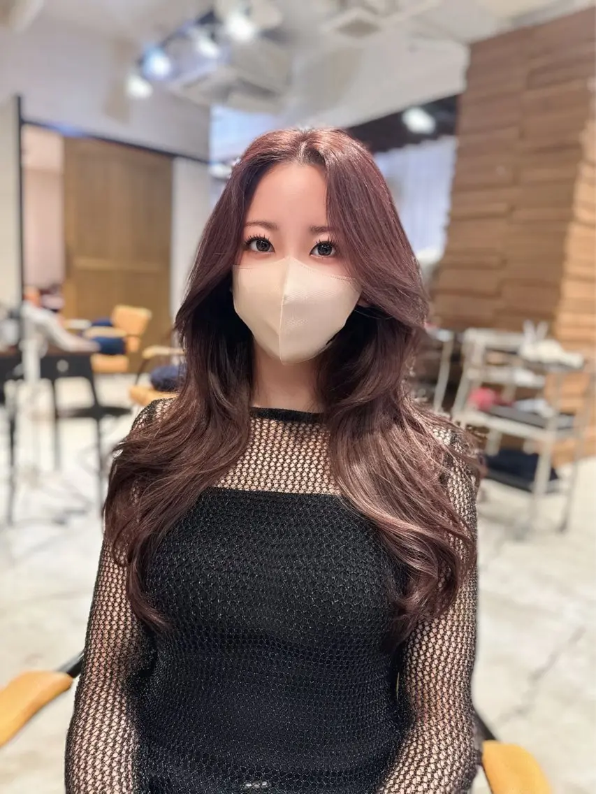 ロング のり🐼顔まわり/ 韓国/レイヤーカットのヘアスタイル