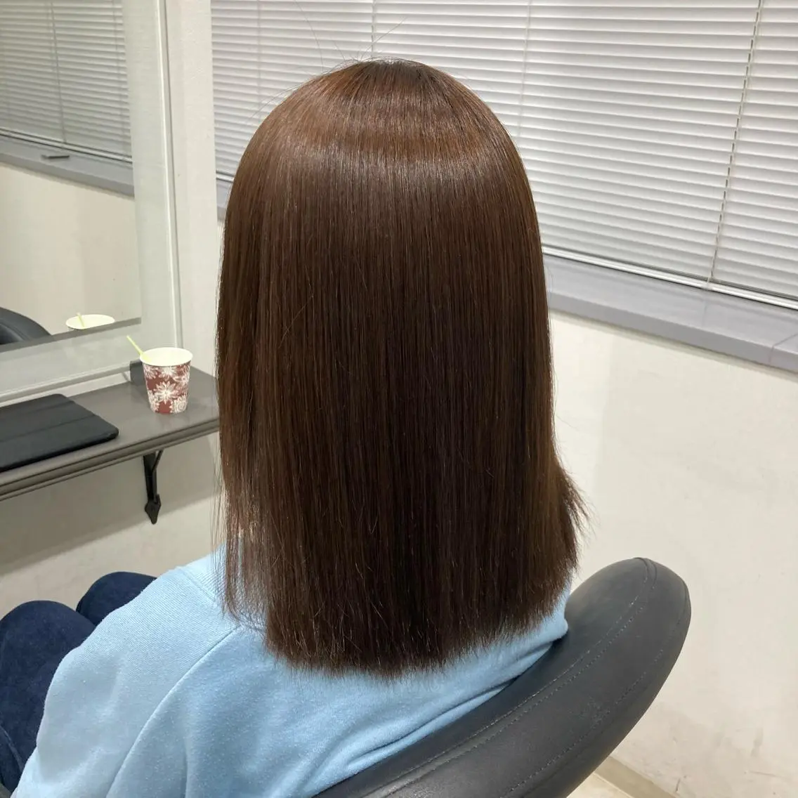 セミロング パーマ 縮毛矯正 ピンクカラー🎀 米津 美佑のヘアスタイル