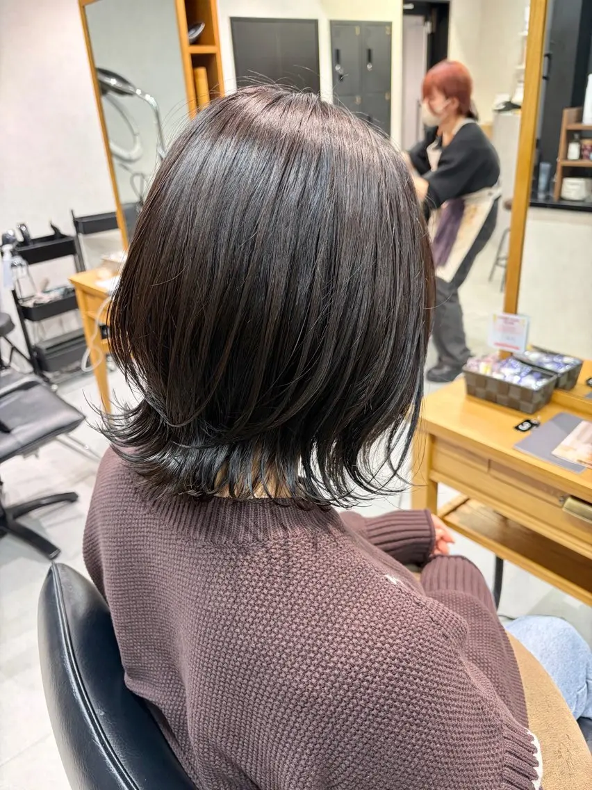 ミディアム カラー ブリーチ ダブルカラー ブリーチなしカラー 髪質改善 レイヤーカット カット ヘアカラー トリートメント ✨横須賀髪質改善✨️ 加藤 百音のヘアスタイル