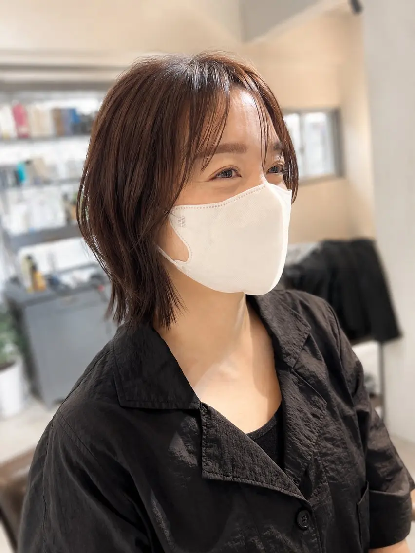 ショート ボブレイヤー ボブ レイヤーカット カット 縮毛矯正 ショート/韓国ヘア 押本恵一のヘアスタイル