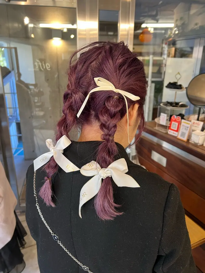 🎀ヘアセット・ヘアアレンジ🎀《編みおろし/ゆるふわ/結婚式/お呼ばれOK》の写真