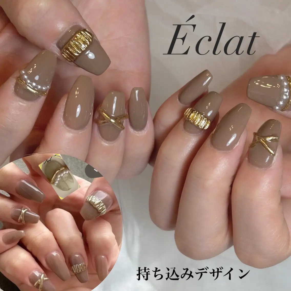 ネイル 持ち込み ハンドネイル nail salon Éclatのネイルデザイン