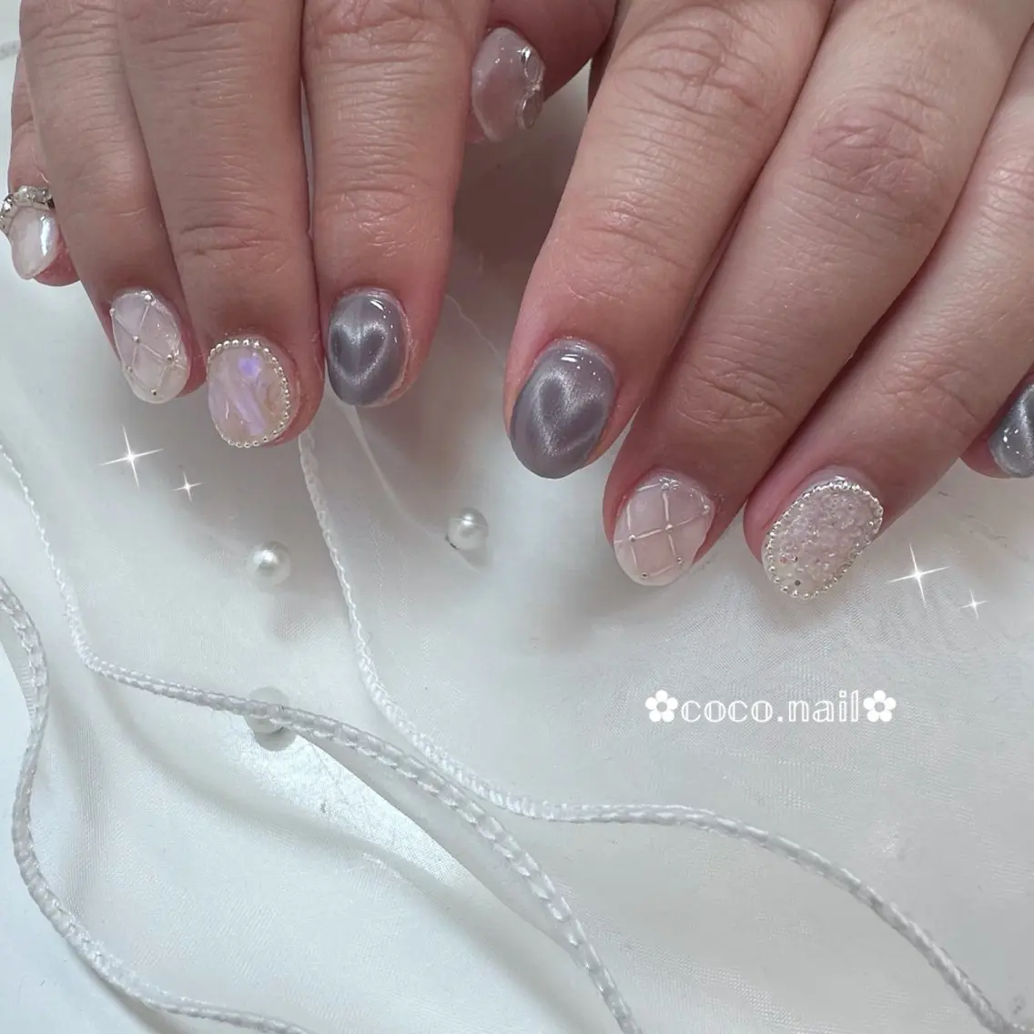 ネイル ハンドネイル lili.nail y2k/長さ出しのネイルデザイン