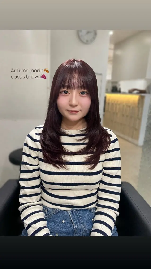 カラー カット ヘアカラー トリートメント RISAKO レイヤーカット🎀のヘアスタイル