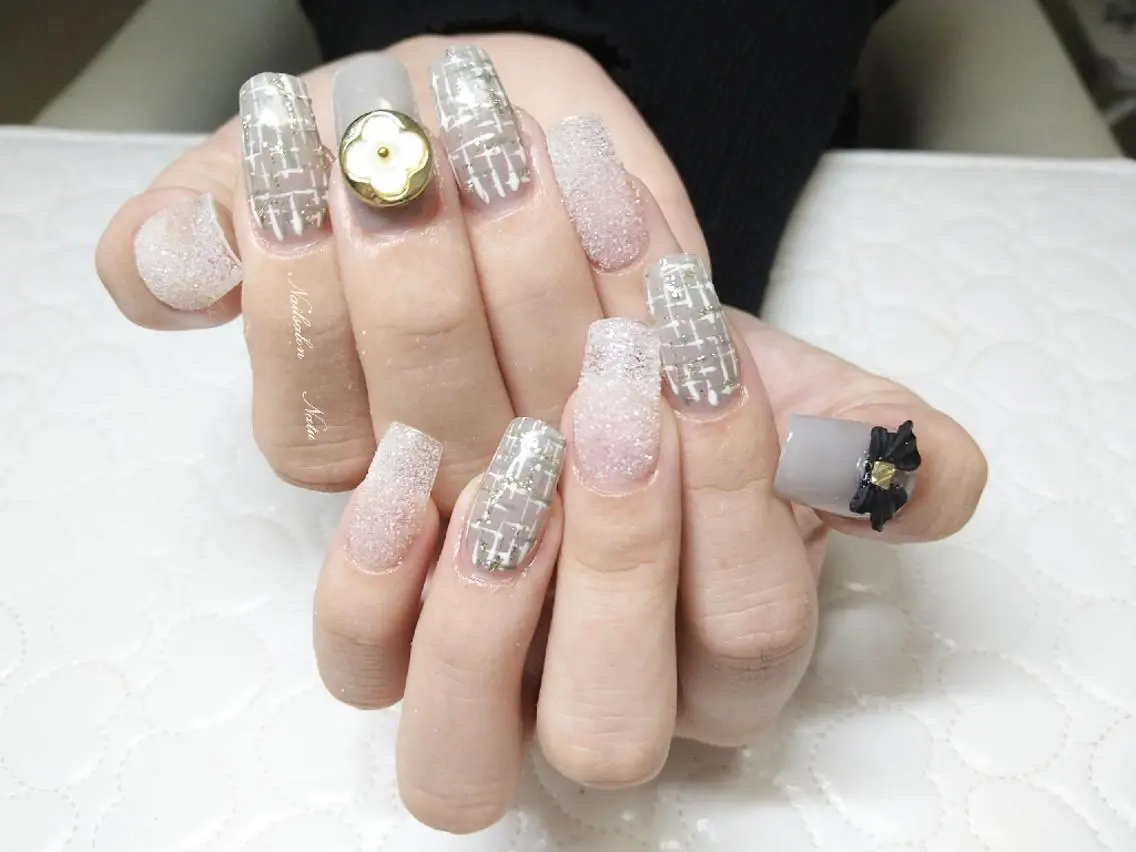 ネイル 長さ出し スクエアネイル nailsalon　 Natuのネイルデザイン