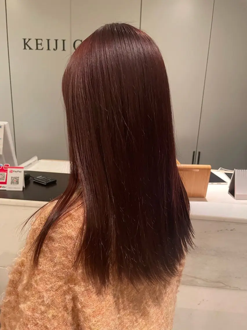 セミロング カラー ブラウンカラー カット ヘアカラー トリートメント 顔周りだけで垢抜ける レイヤー/小池 祐のヘアスタイル