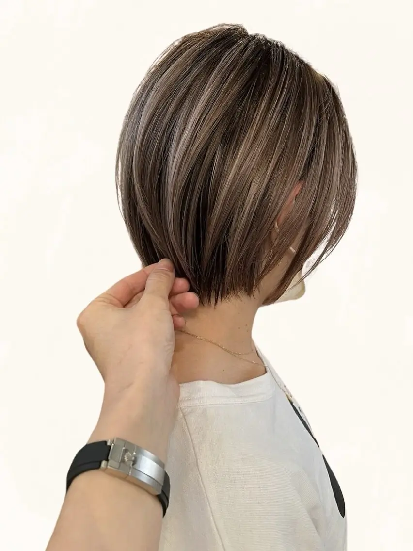ショート カラー カット ヘアカラー トリートメント ハイライトNo.1☆ ゆうのヘアスタイル