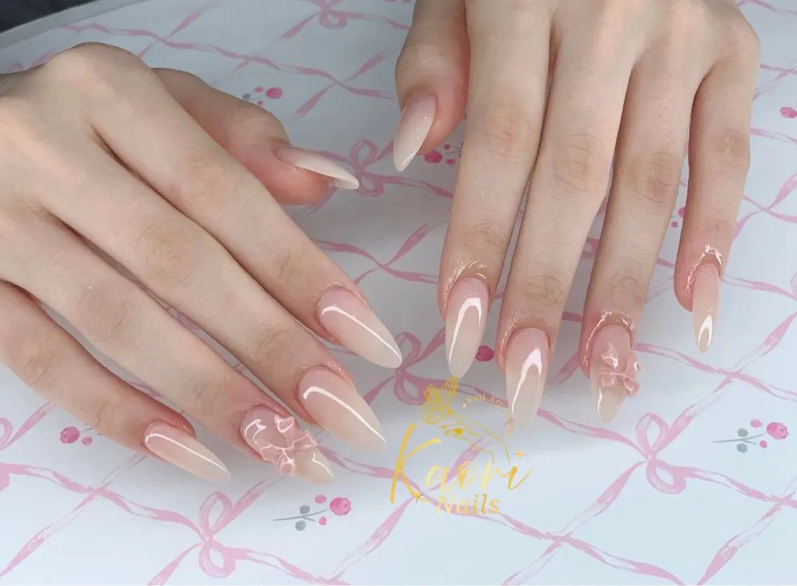 ネイル ジェルネイル 韓国ネイル ニュアンスネイル パラジェル ワンホンネイル Kaori Nailのネイルデザイン