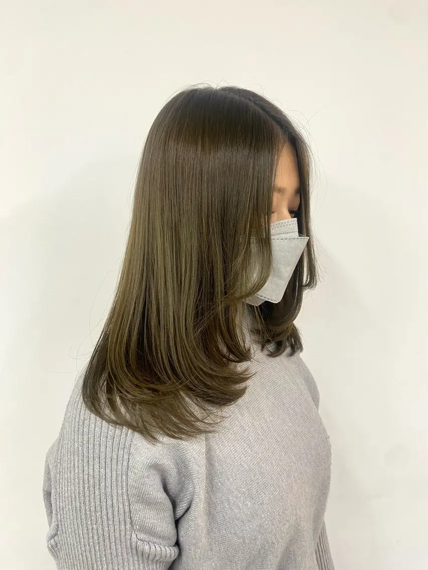 セミロング ヘアカラー トリートメント ヘッドスパ Aujuaソムリエ 🎨‎♡HARUのヘアスタイル