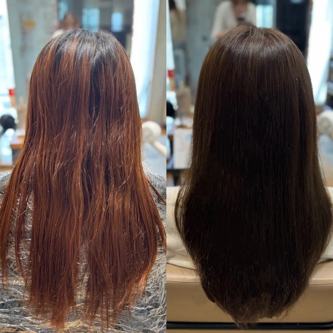 セミロング カラー セミロングパーマ アッシュ ベージュカラー ブリーチ ブラウンカラー レイヤー/顔まわり/ 透明感カラー/れいなのヘアスタイル