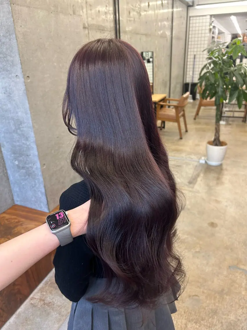 ロング カラー ヘアカラー トリートメント 🌷ラベンダーピンク 顔まわり🌷ねいろのヘアスタイル