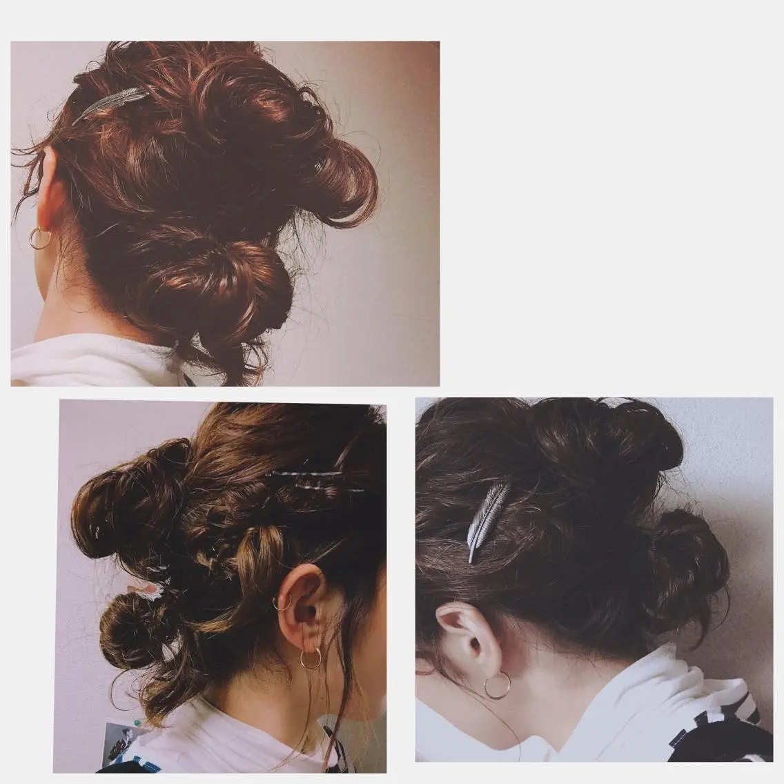セミロング パーマ ヘアアレンジ くるくるパーマ aikoのヘアスタイル