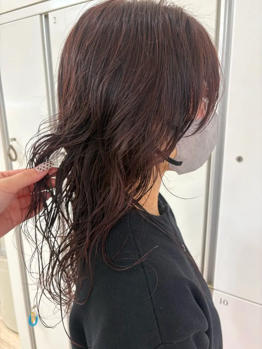 ロング カラー パーマ CREA渋沢 モデル募集🌺アイナのヘアスタイル