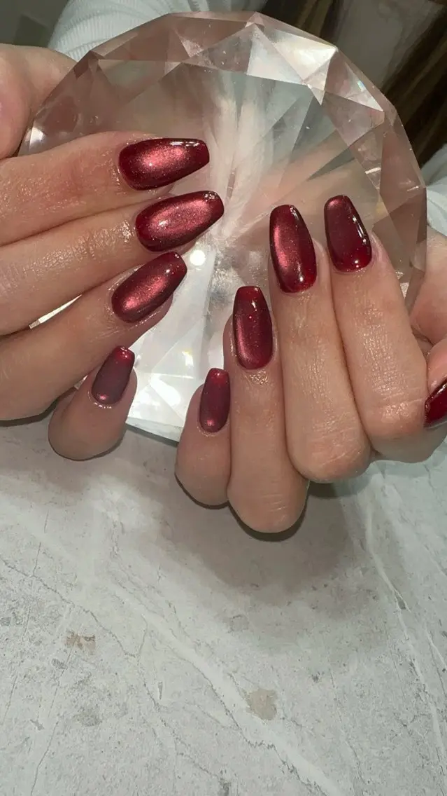ネイル ボルドー マグネットネイル ハンドネイル with nail.のネイルデザイン