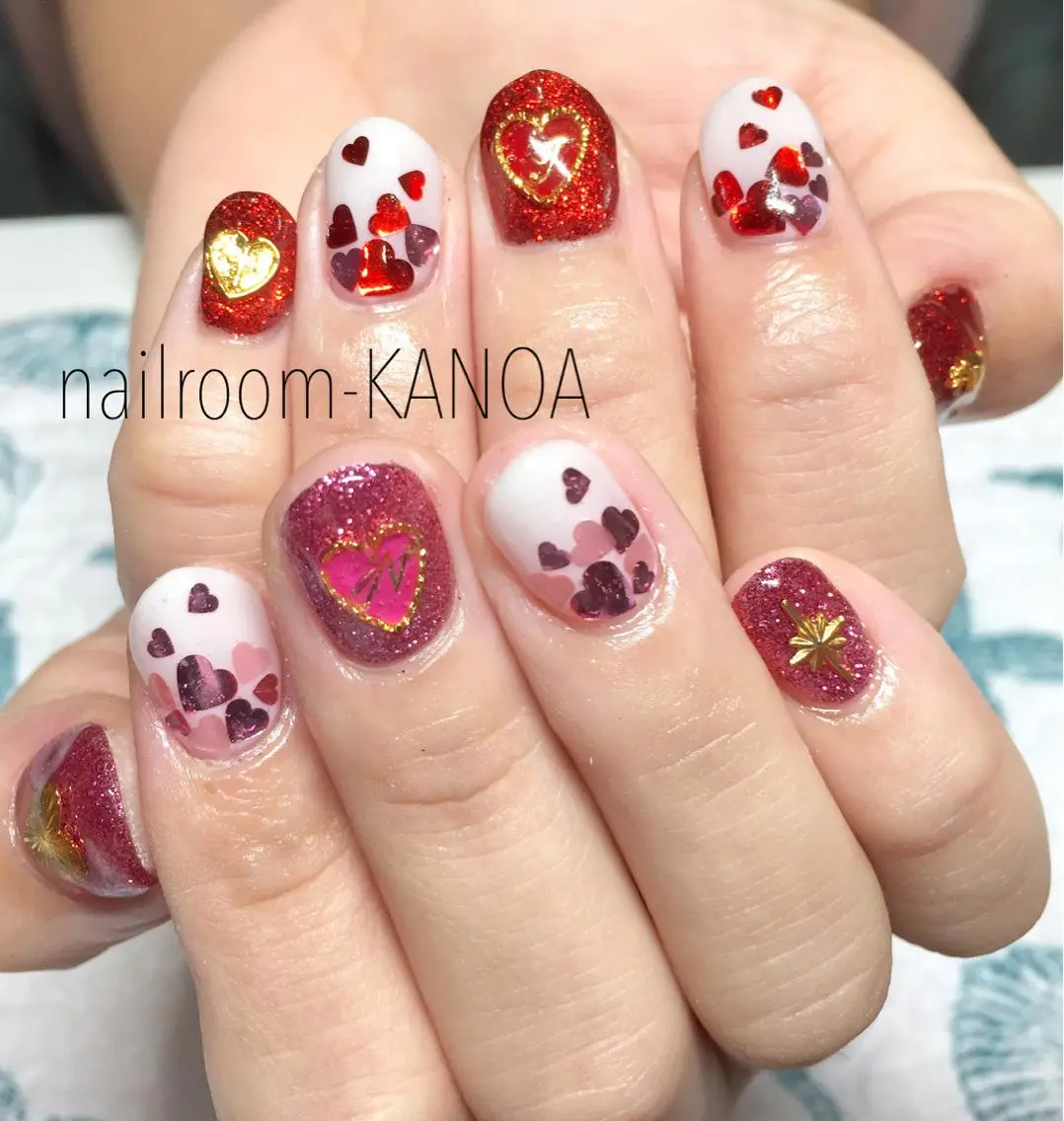 ショート ネイル ハート nailroom- KANOAのネイルデザイン