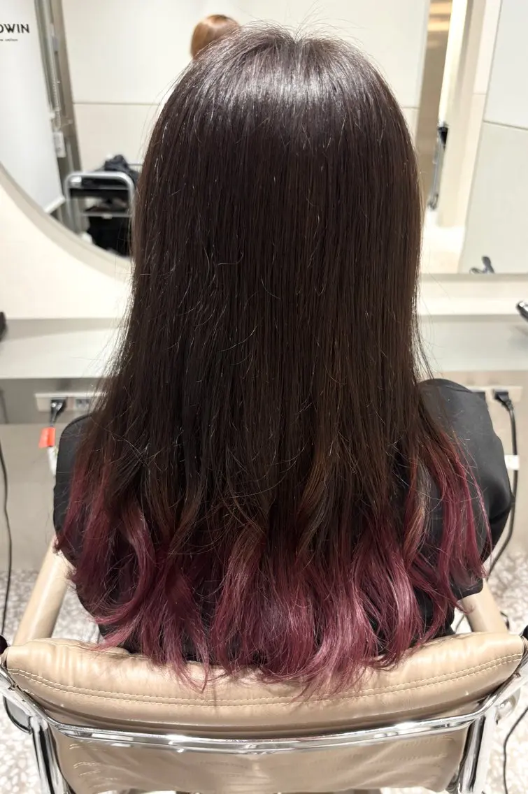 セミロング カラー グラデーションカラー ピンクカラー ヘアカラー kazufumi ..のヘアスタイル