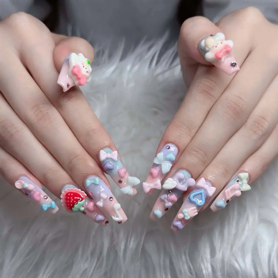 ネイル チークネイル フレンチネイル キラキラネイル 韓国ネイル マグネットネイル ハンドネイル Sakura h.babynailのネイルデザイン