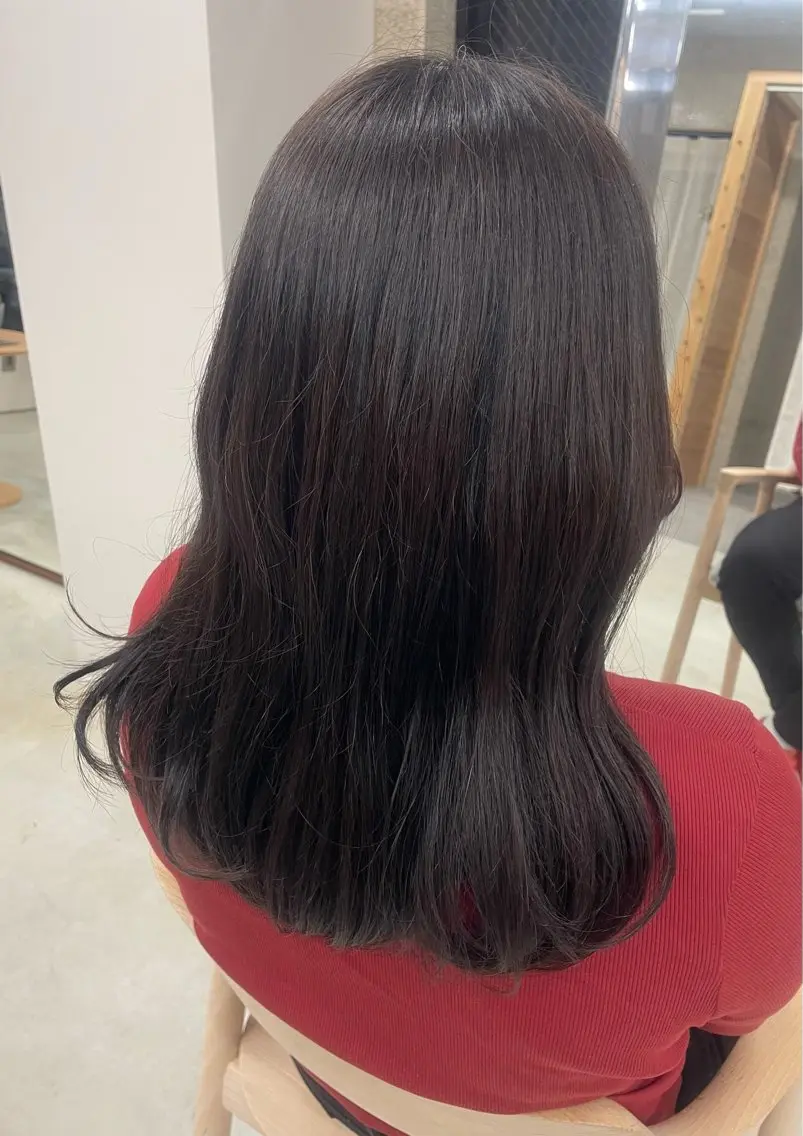 セミロング カラー ブラウンカラー ダークブラウン オレンジ ヘアカラー 『SiLO』 rumiのヘアスタイル
