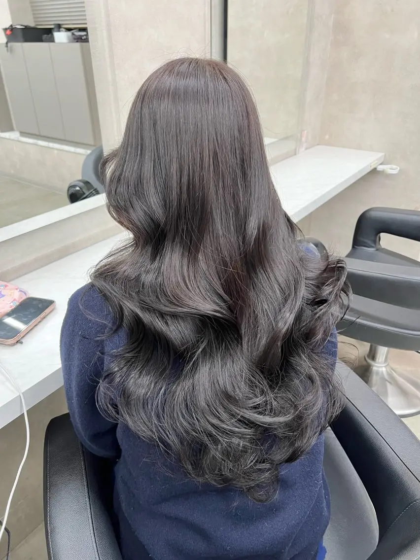 ロング カラー パーマ ヘアアレンジ メンズ 上品＆韓国風 🥀海心🥀のヘアスタイル