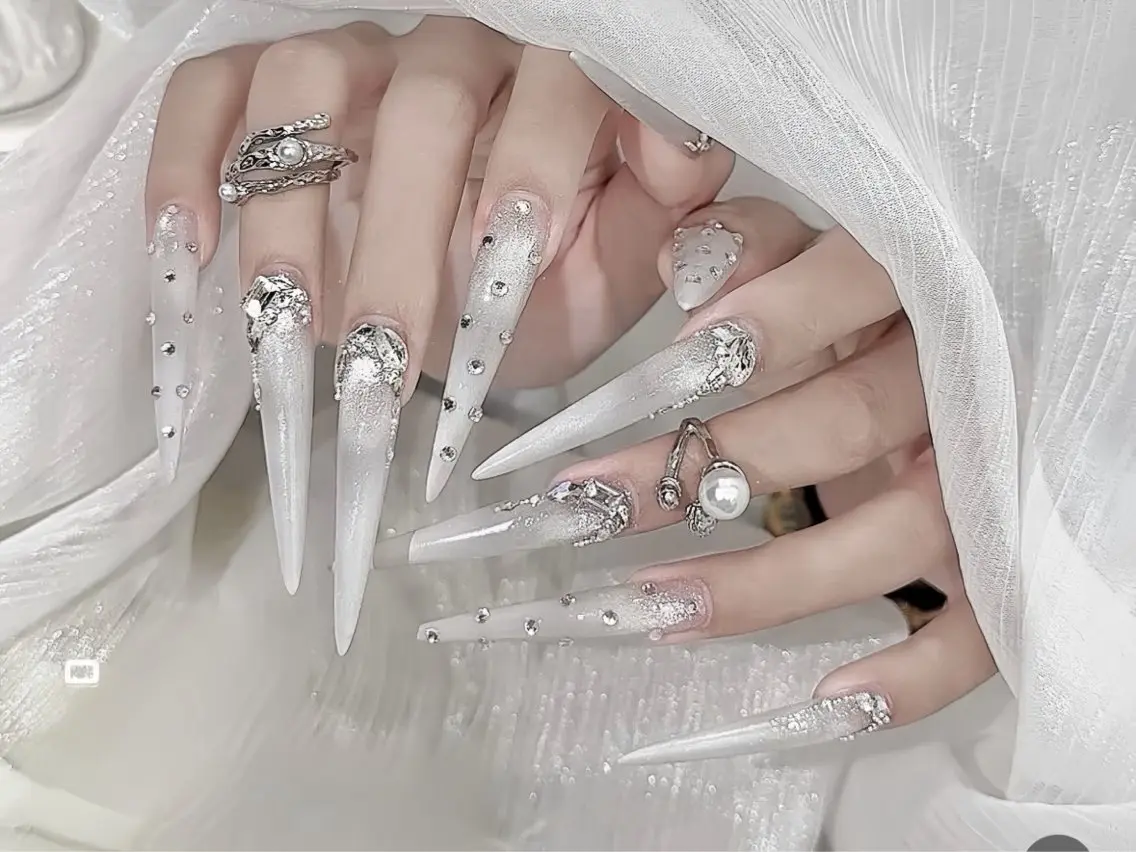 ネイル ブルー ジェルネイル ガーリー グラデーション グリーン ハンドネイル Rin Nail 新大久保店のネイルデザイン