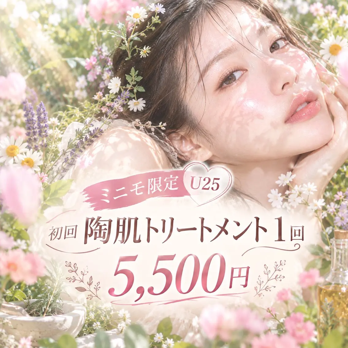 【💐ミニモ限定💐】✨U25✨初回 陶肌トリートメント1回🌿🎶の写真