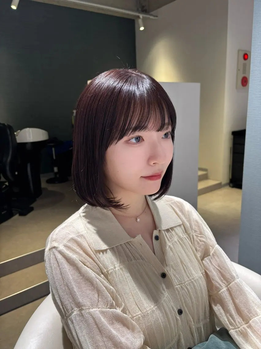 ショート カラー ブラウンカラー 透明感カラー ラベンダーカラー ラベンダーブラウン 顔周りカット カット ヘアカラー 🌸SAORI ショート/カラー🌸のヘアスタイル