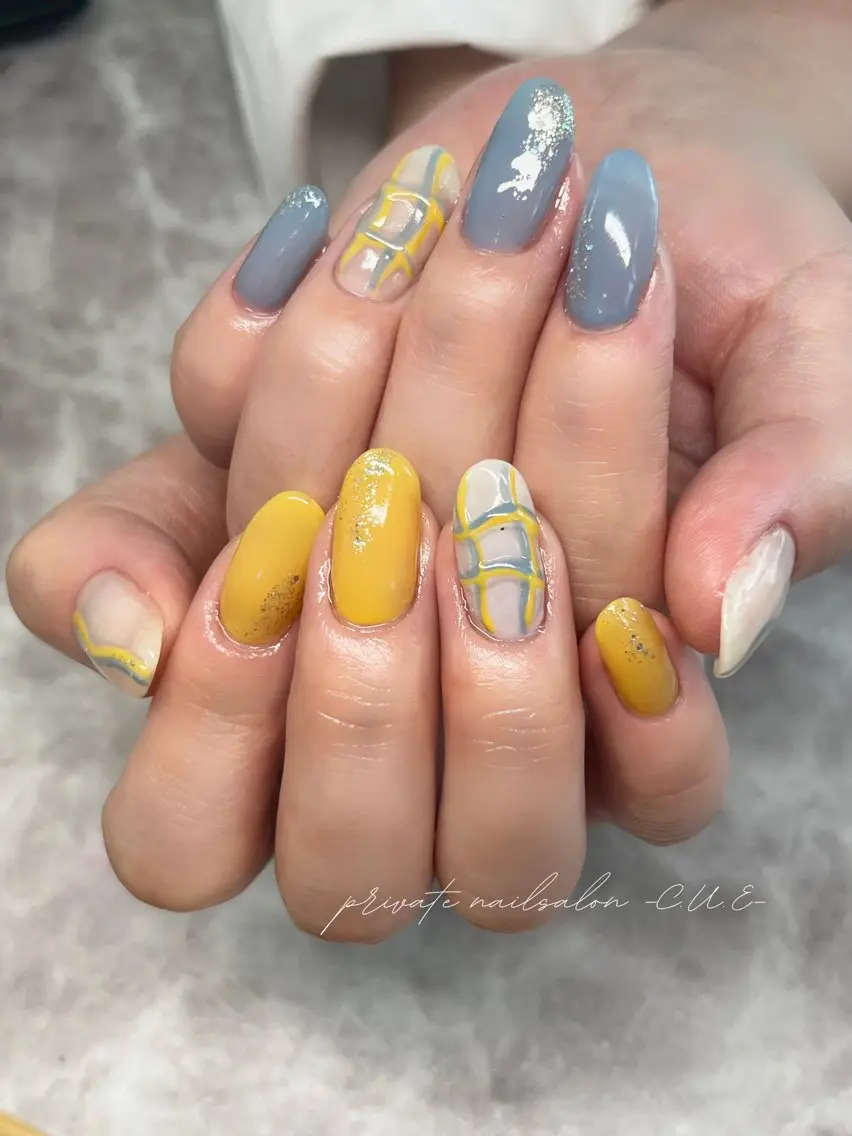 ネイル ラメ(グリッター) ハンドネイル Nailsalon C.U.Eのネイルデザイン