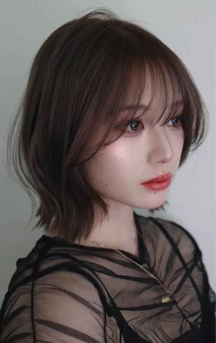 ショート カラー ベージュカラー ブリーチ 透明感カラー ブリーチなしカラー ボブ ボブ/レイヤーカット /表参道 yunaのヘアスタイル