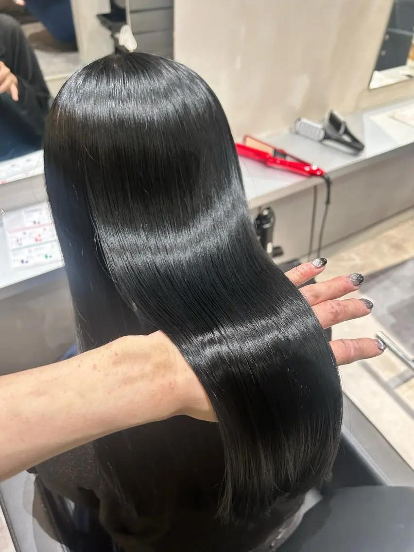 ロング カラー エクステ 艶髪×透明感カラー りなのヘアスタイル