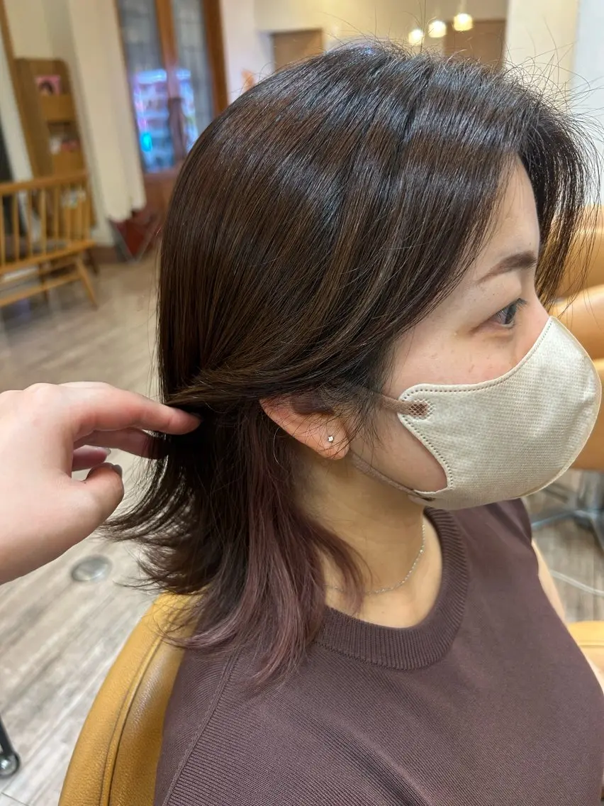 ミディアム ヘアカラー ヘアルームflat・ Rena🌼ྀིのヘアスタイル