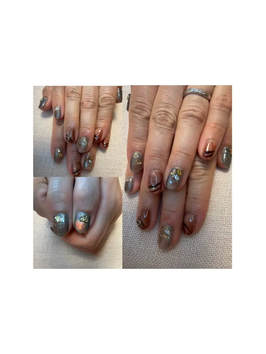 ネイル ハート マグネットネイル リボン バレンタイン NAIL★M 真紀のネイルデザイン