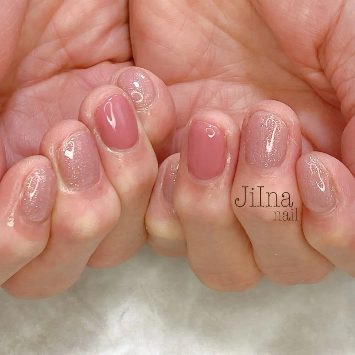 ネイル ワンカラーネイル ピンク JiIna nailのネイルデザイン