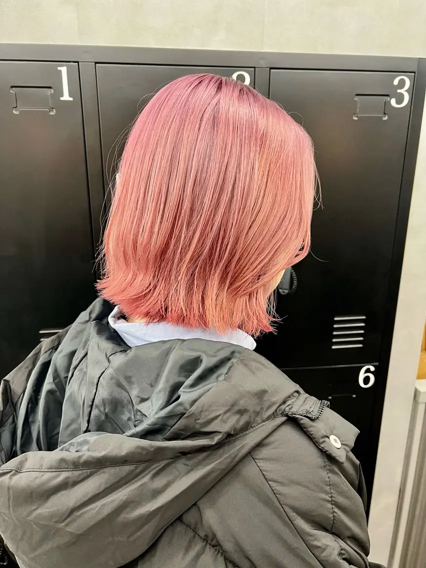 ミディアム カラー ピンクカラー カット ヘアカラー 透明感カラー特化🫧 🦋栗原🦋のヘアスタイル