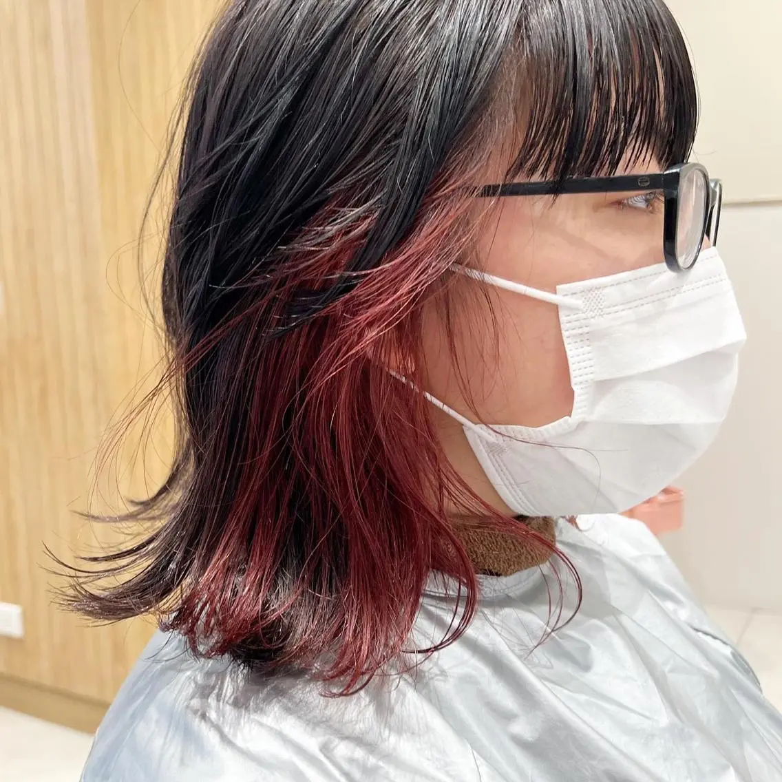 ミディアム カラー ベージュカラー 透明感カラー グレージュ ボブ ヘアカラー トリートメント レイヤー専門家 ダブルカラー修のヘアスタイル