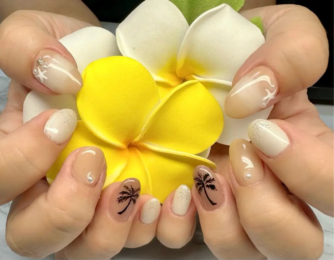 ネイル オーロラネイル 夏ネイル Mai’s nailのネイルデザイン