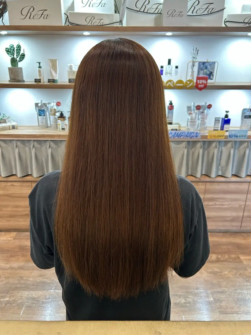 似合わせカット+髪質改善ストレートの写真