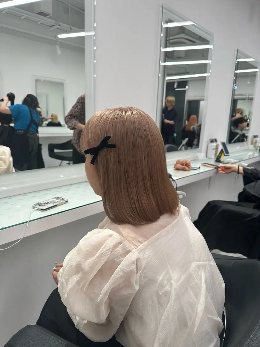 セミロング カラー ヘアカラー トリートメント ヘッドスパ ヘアセット ❄最強かわいいカラー ❄️MINA❄️のヘアスタイル